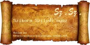 Szikora Szilvánusz névjegykártya